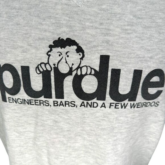 Vintage Russell Purdue Sweatshirt Men’s XL Gray Engineers Weirdos Bars USA Rare - Picture 2 of 9